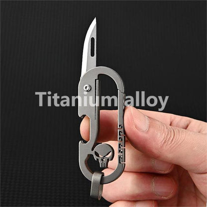 Multi-function keychain waist hanging portable folding knife