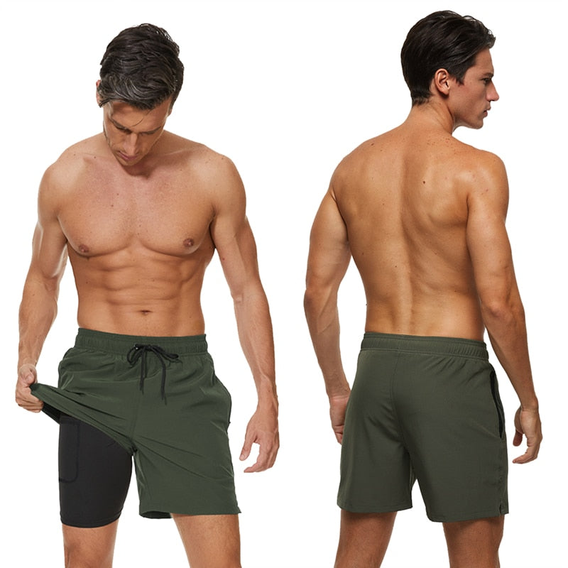 Mens Swim Trunks with Firm Pocket - Compression Liner – Modern Aussies