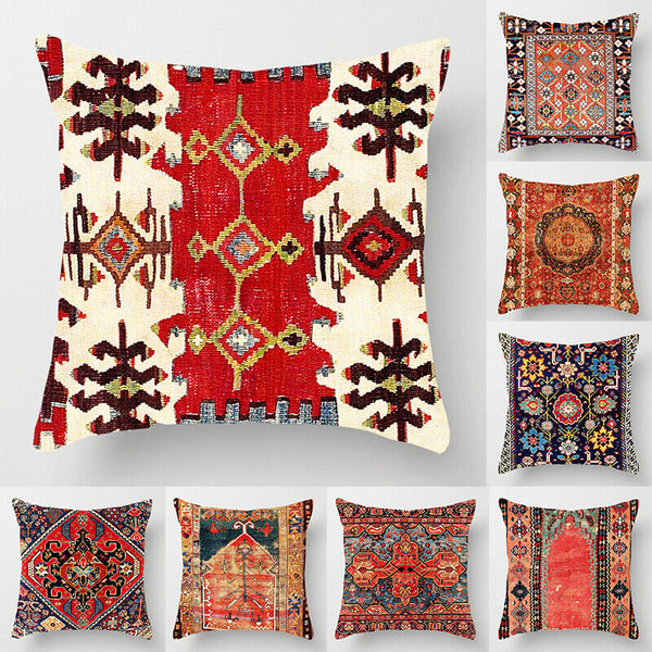 Ethnic Boho Mandala Print Linen Throw Pillow Case Sofa Cushion Cover Home Decor#