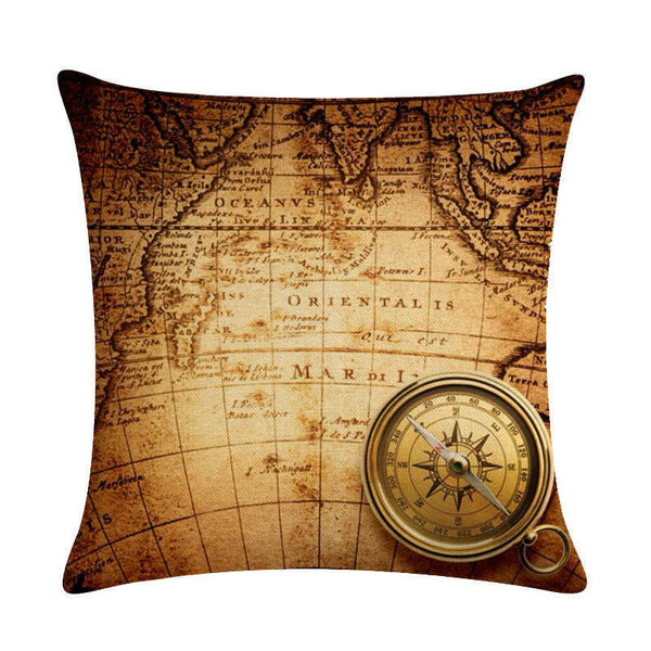 18" Throw Pillow Case Cushion Cover Home Decor Vintage World Map Pattern Cojines