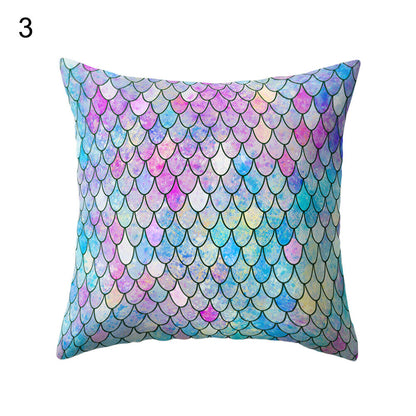 18'' MERMAID-FISH SCALE THROW PILLOW SOFA CUSHION COVER HOME DECOR