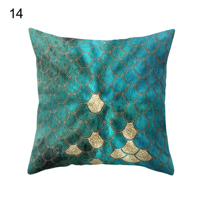 18'' MERMAID-FISH SCALE THROW PILLOW SOFA CUSHION COVER HOME DECOR