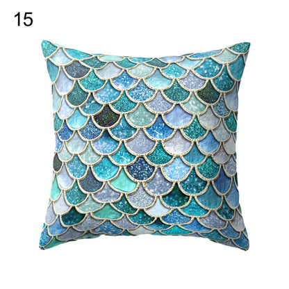 18'' MERMAID-FISH SCALE THROW PILLOW SOFA CUSHION COVER HOME DECOR