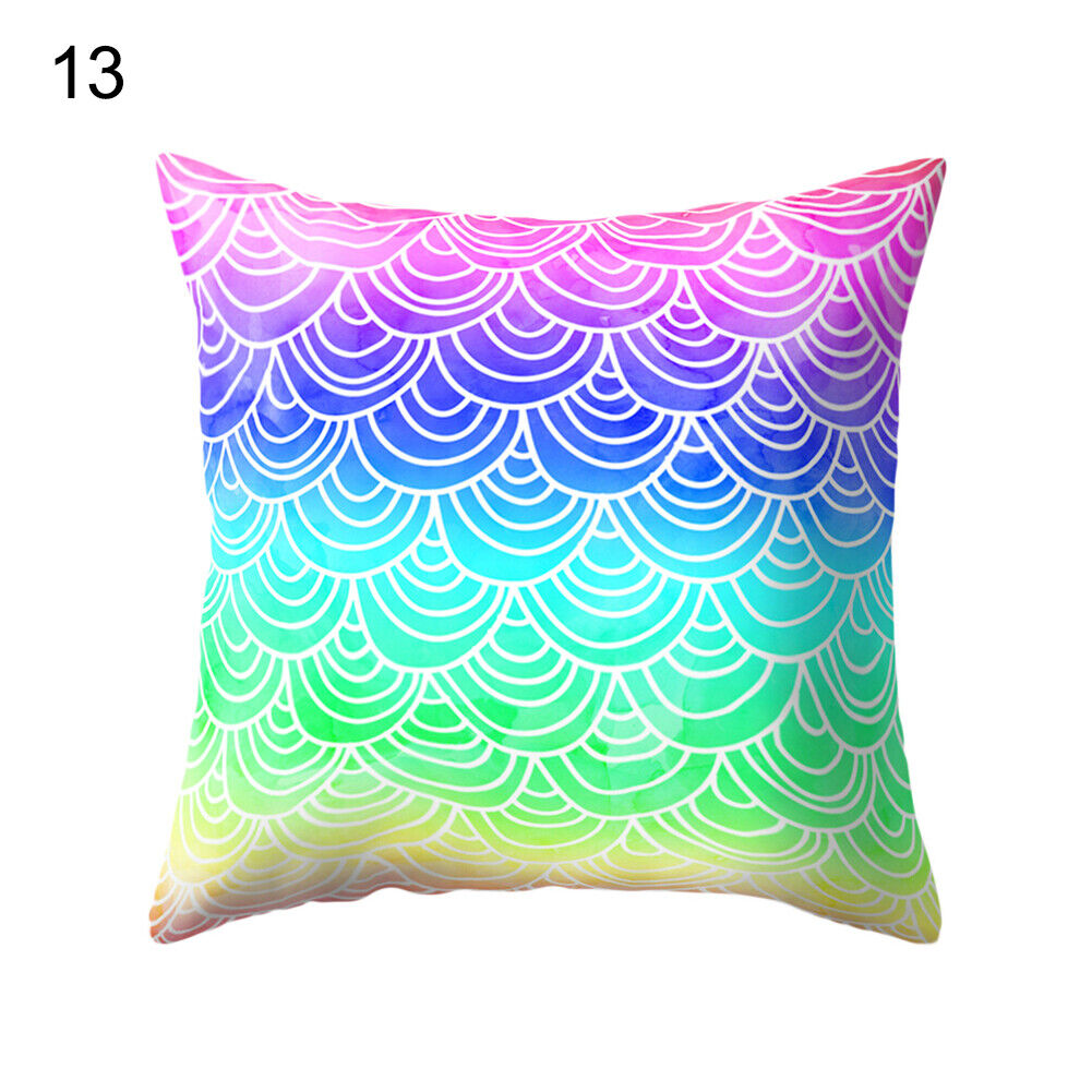 18'' MERMAID-FISH SCALE THROW PILLOW SOFA CUSHION COVER HOME DECOR