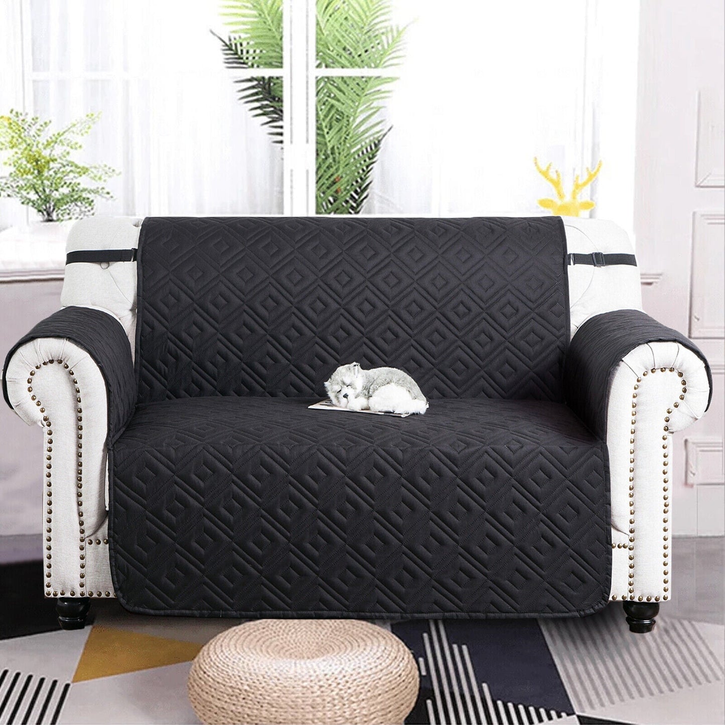 Quilted Sofa Cover Pet Protector Throw Waterproof Sofa Slip Covers 1/2/3 Settee