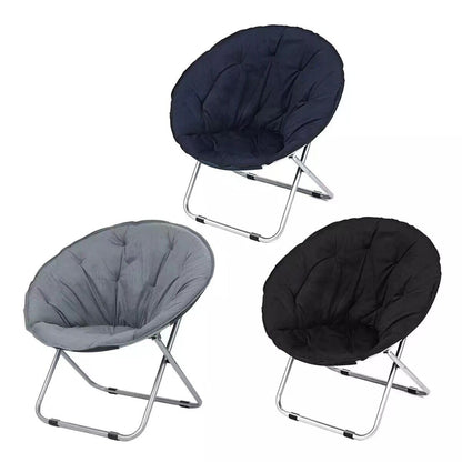 FOLDING CAMPING CHAIR PADDED MOON CHAIR GARDEN OUTDOOR FESTIVAL ROUND CAMPING UK