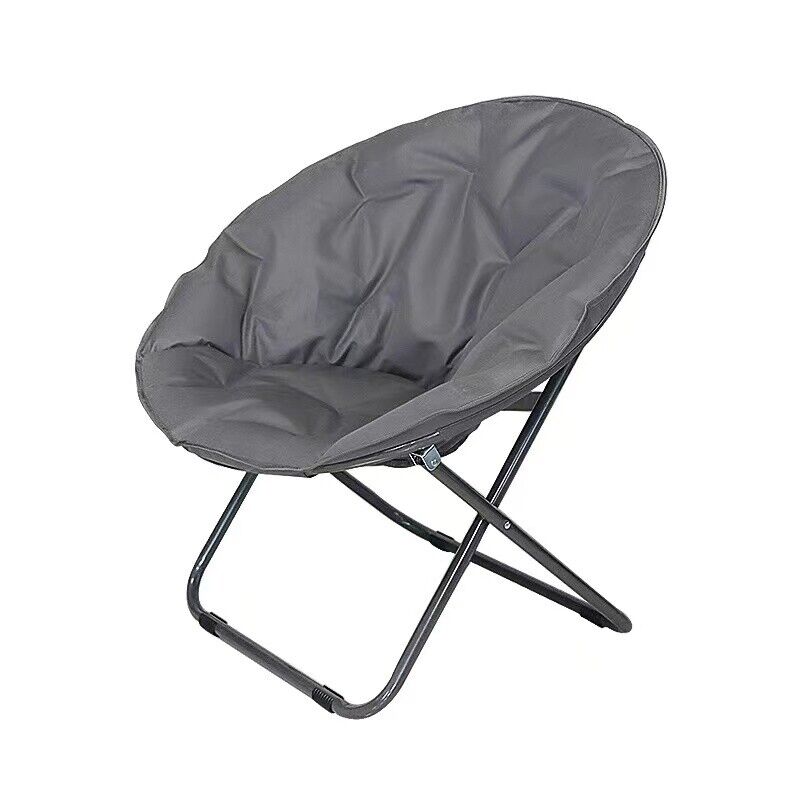 FOLDING CAMPING CHAIR PADDED MOON CHAIR GARDEN OUTDOOR FESTIVAL ROUND CAMPING UK