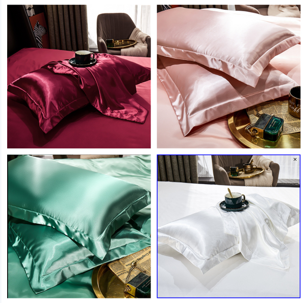 1/2PCS Soft Pillowcase Silk Satin Pillow cases Home Decor Bedding Cushion Covers