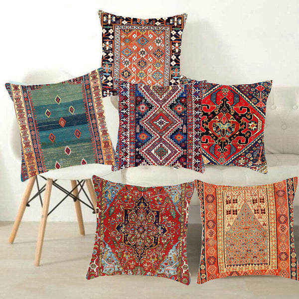 Ethnic Boho Mandala Print Linen Throw Pillow Case Sofa Cushion Cover Home Decor！