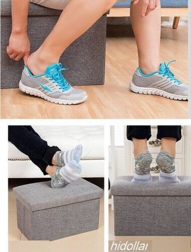 FIBER FOOT STORAGE STOOL OTTOMAN ORGANISER TOY BOX SOFA BENCH CUBE CHANGE SHOE