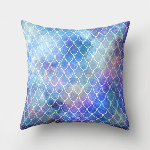 18'' MERMAID-FISH SCALE THROW PILLOW SOFA CUSHION COVER HOME DECOR