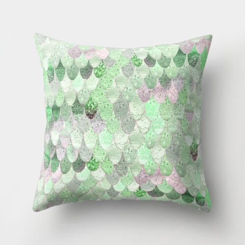 18'' MERMAID-FISH SCALE THROW PILLOW SOFA CUSHION COVER HOME DECOR